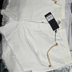 One Teaspoon White Jean Shorts Relaxed Fit